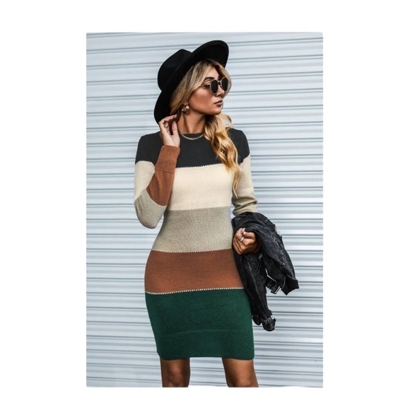 CUPSHE Striped Sweater Dress NWT - Picture 1 of 9
